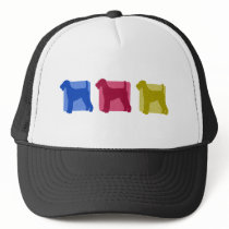 Colourful Airedale Terrier Silhouettes Hat