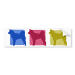 Colourful Akita Silhouettes Bumper Sticker bumper stickers