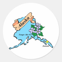 Colourful Alaska Map Tees and Gifts Stickers