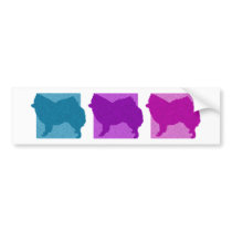 Colourful American Eskimo Dog Silhouettes