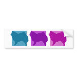 Colourful American Eskimo Dog Silhouettes bumper stickers