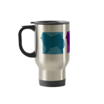 Colourful American Eskimo Dog Silhouettes Coffee Mugs