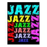 Colourful and cool jazz post cards