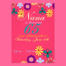 Colourful and festive 65th birthday Invitation invitations