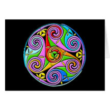 Colourful Antique Style Celtic Art Greeting Card