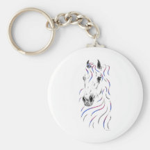 Colourful Arabian Horse Head Key Chain