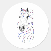 Colourful Arabian Horse Head Sticker