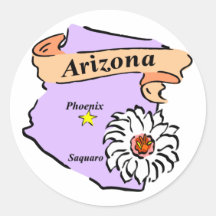 Colourful Arizona Map Gifts and Tees Stickers