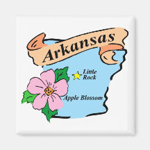 Colourful Arkansas Map Gifts and Tees Fridge Magnet