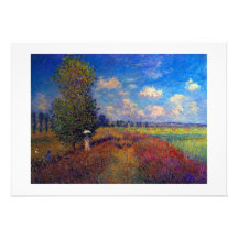 Colourful art impressionist poppy fields by Monet Personalised Invitation