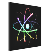 Colourful Atom Symbol - Canvas