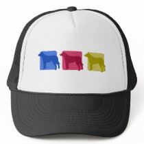 Colourful Australian Cattle Dog Silhouettes Hat