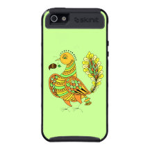 Colourful Autumn Funky Fantasy Bird Acorn
