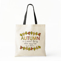 Colourful Autumn Leaves And Phrase Bags