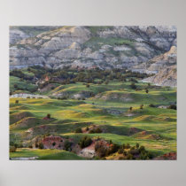 Colourful badlands from Buck Hill overlook in Poster