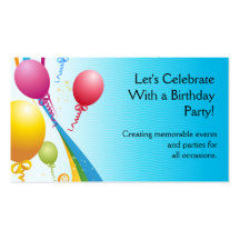 Colourful Balloons | Curly Ribbons Business Card Templates