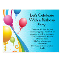 Colourful Balloons | Curly Ribbons Postcard