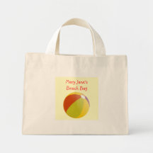 Colourful Beach Ball CustomName Tote Bag