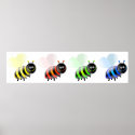 Colourful Bees posters