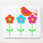 colourful bird with colourful flowers
