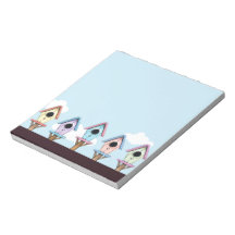 Colourful Birdhouses Notepad Block