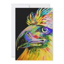 Colourful Birds Head and Beak Personalized Invitation