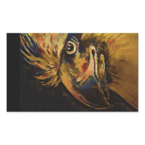 Colourful Birds Head and Beak ("old" Oil) Rectangle Sticker