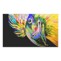 Colourful Birds Head and Beak Rectangular Sticker