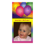 Colourful birthday balloon photo card template photo cards