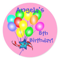 Colourful Birthday Balloons Stickers