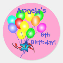 Colourful Birthday Balloons Stickers