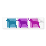 Colourful Black & Tan Coonhound Silhouettes bumper stickers
