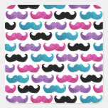 Colourful bling moustache pattern (Faux glitter) Sticker