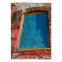 Colourful Boarded Up Window Greeting Cards