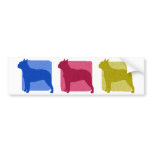 Colourful Boston Terrier Silhouettes bumper stickers