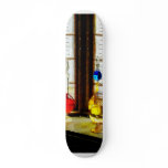 Colourful Bottles in Drug Store Window skateboards
