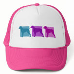 Colourful Brittany Spaniel Silhouettes hats
