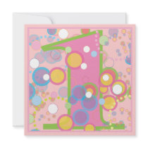 Colourful Bubbles 1st Birthday Party Invitation