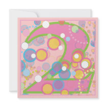 Colourful Bubbles 2nd Birthday Party Invitation