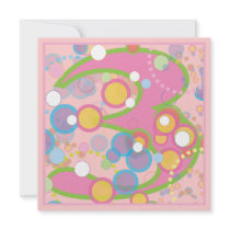 Colourful Bubbles 3rd Birthday Party Invitation