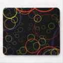 Colourful Bubbles: Yellow Green Red Purple Rings mousepads