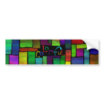 Colourful bumper stickers