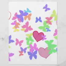 colourful butterflies and loving hearts custom flyer
