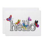 Colourful Butterflies on Chrome Hello invitations