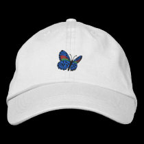 Colourful Butterfly Embroidered Cap embroidered hats