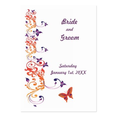Colourful Butterfly Save the Date for Weddings Business Cards by satelliteg