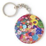 Colourful Button Collage keychains
