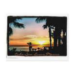 colourful cabo sunset postcard with text