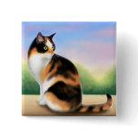 Colourful Calico Cat Pin buttons