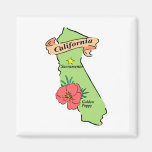 Colourful California Map Gifts and Tees Magnet